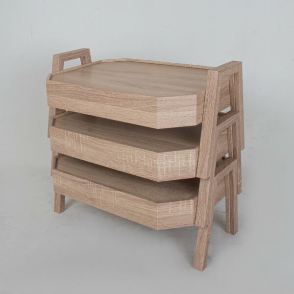 طقم طاولات خدمة ارضيه سداسي الشكل - بيج