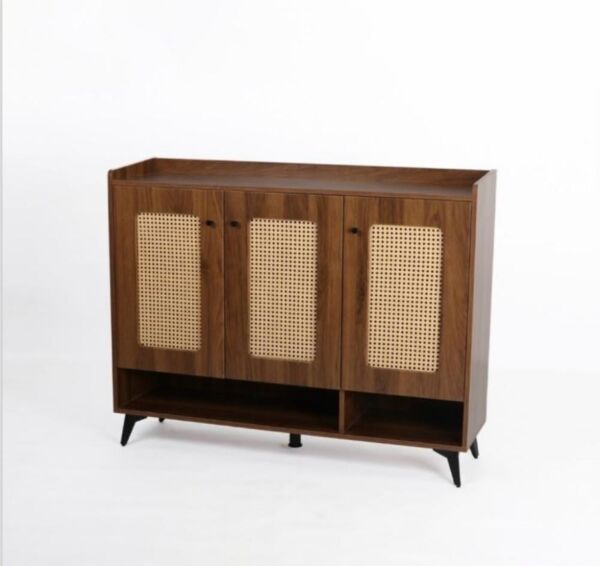 خزانة احذية رتان - بيج وبني