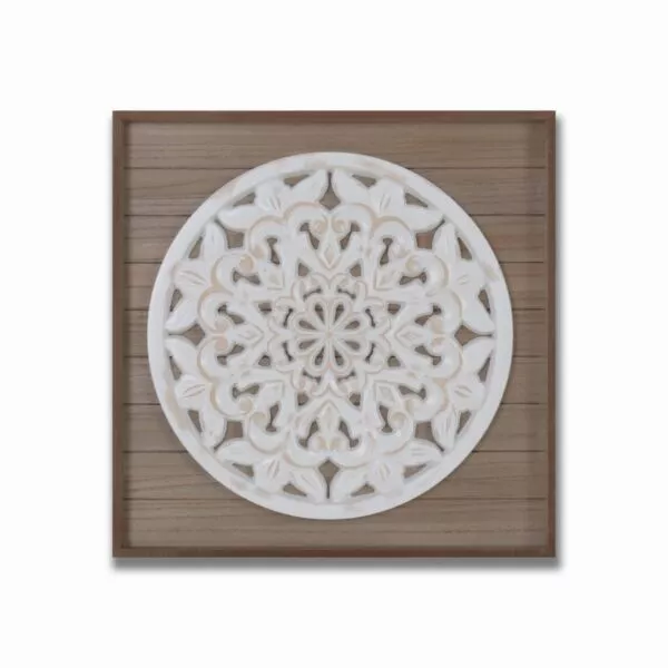 ديكور جداري خشبيي برواز بني - 48x48 سم