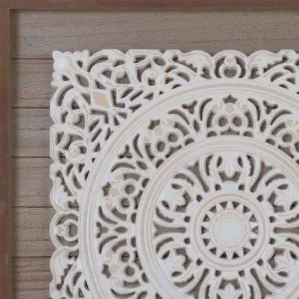 ديكور جداري خشبيي ببرواز بني - 48x48 سم