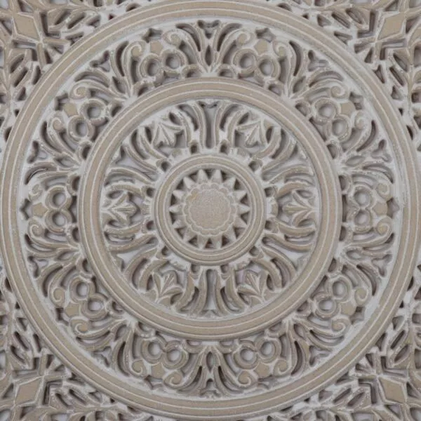 ديكور جداري خشب ببرواز أبيض - 48x48 سم
