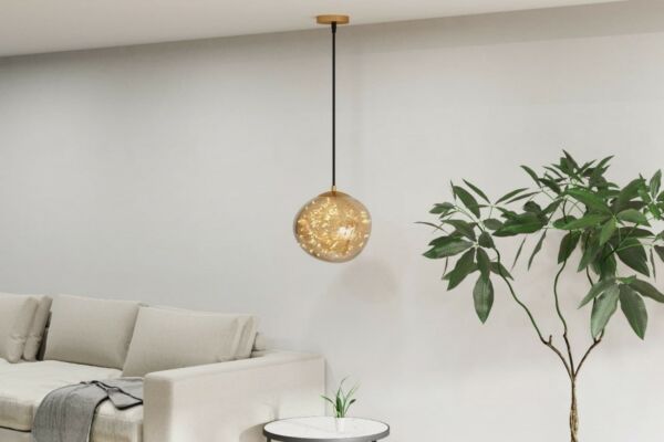 إنارة معلقة زجاج عسلي مضغوط نقط ليد