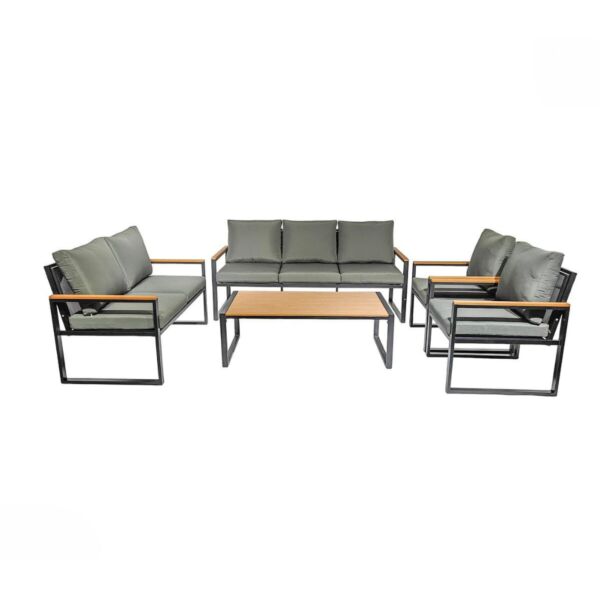 طقم جلسة خارجية 7 اشخاص اريانال - اسود ورمادي