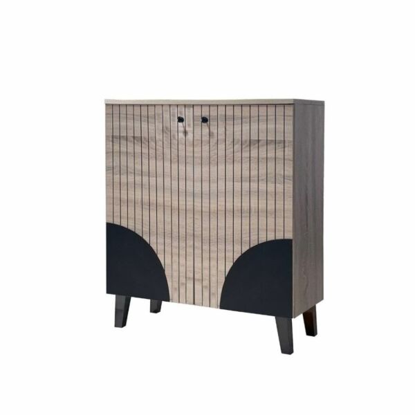 خزانة أحذية 2 باب مارفيل - خشبي واسود