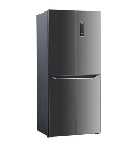 ثلاجة جي في سي برو دولابي 4 ابواب اسود سيلفر 18 قدم 