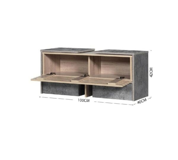 طاولة تلفزيون متحركة بونهام خشب ماليزي متعدد الألوان