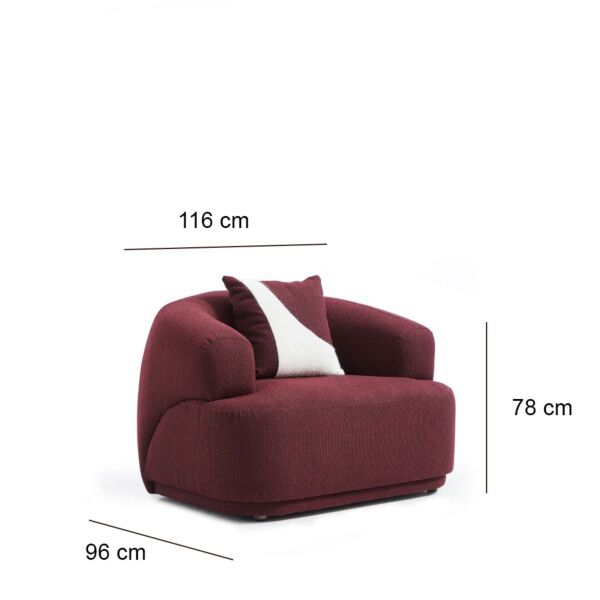 كنبة مفردة رولان - احمر