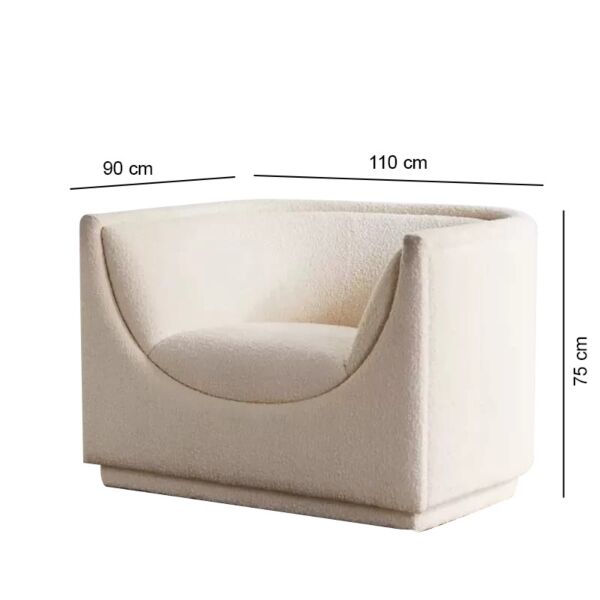 كنبة مفردة بوسطن - ابيض كريمي