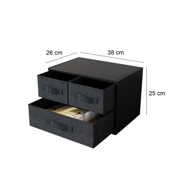 صندوق تنظيم جلامور - رمادي غامق واسود