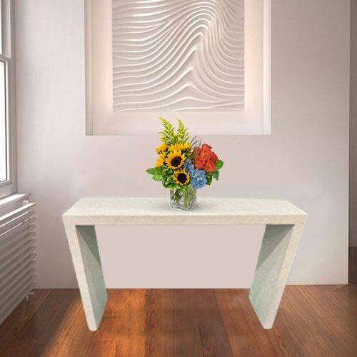 كونسول نقش هندسي أبولو - ابيض