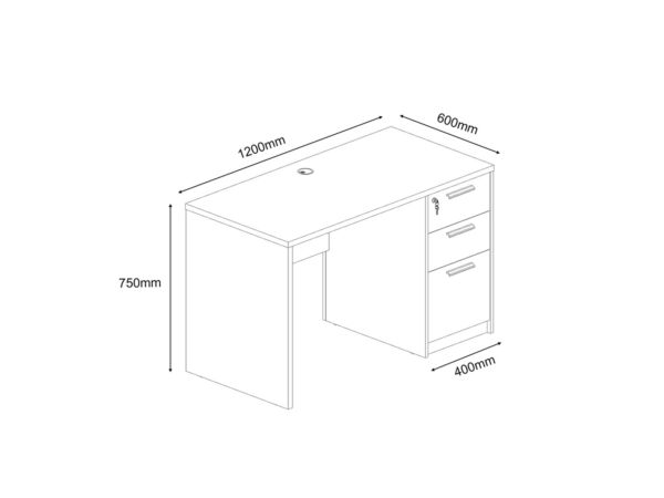 مكتب مع ملحق نيو نيرا 120 سم - بني ومتعدد الالوان