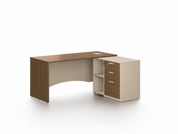 مكتب مع ملحق نيو نيرا 160 سم - بني ومتعدد الالوان