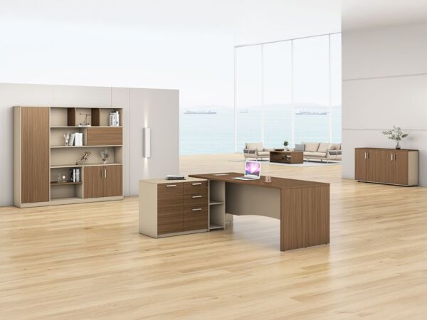 مكتب مع ملحق نيو نيرا 200 سم - بني ومتعدد الالوان