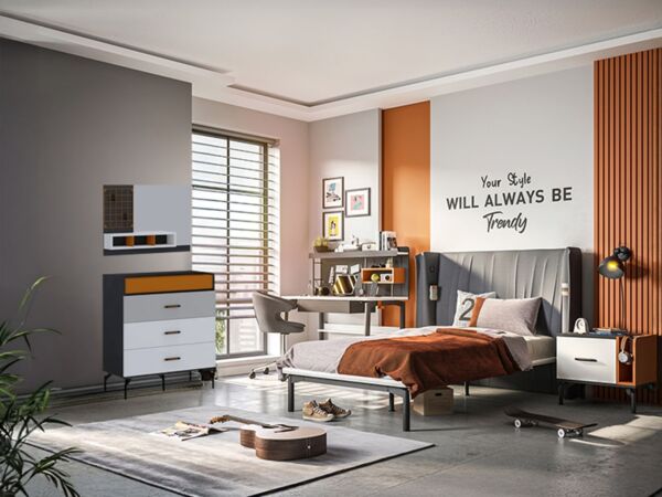 طاولة تزيين مع مرآه تريند - أبيض ومتعدد الالوان