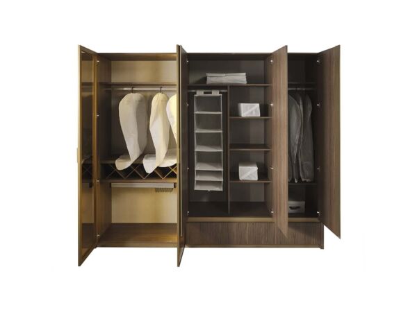 دولاب ملابس 6 أبواب مونا - بني