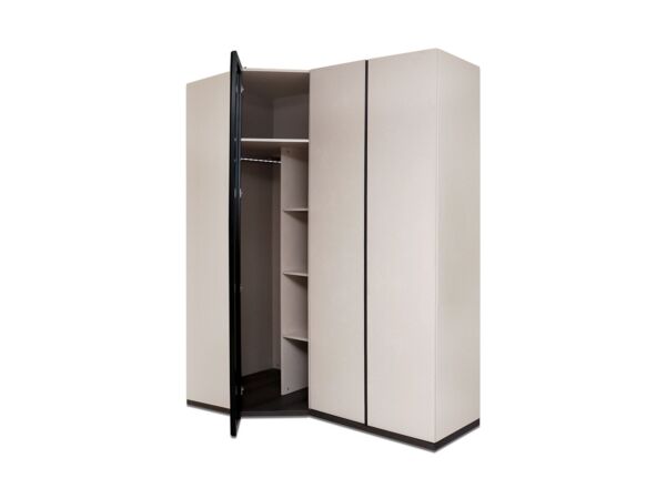 دولاب زاوية 3 أبواب بيلا - بيج وبني قاتم