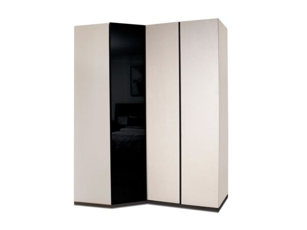 دولاب زاوية 3 أبواب بيلا - بيج وبني قاتم