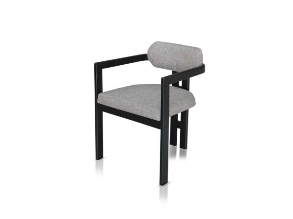 كرسي طاولة طعام بادوفا - رمادي واسود