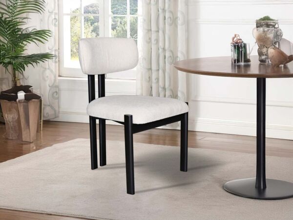 كرسي طعام بيلا - أبيض عاجي واسود