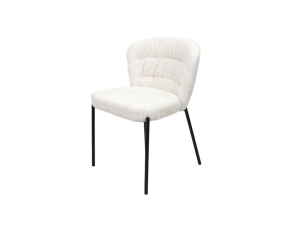 كرسي طعام جنان قماش أبيض