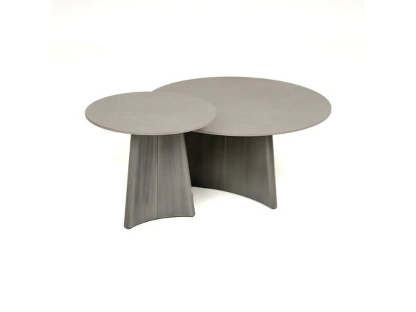 طقم طاولة قهوة بلاتين قطعتين - رمادي 