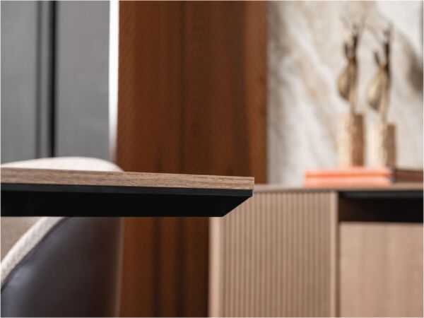 طقم طاولة طعام نيو لزبون 9 قطع - بني وبيج