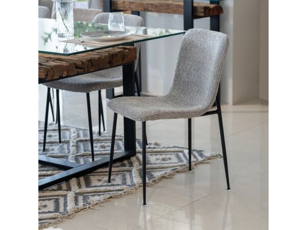 كرسي طعام كروستا - رصاصي