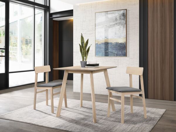 كرسي طاولة طعام ايريا - رمادي وبيج