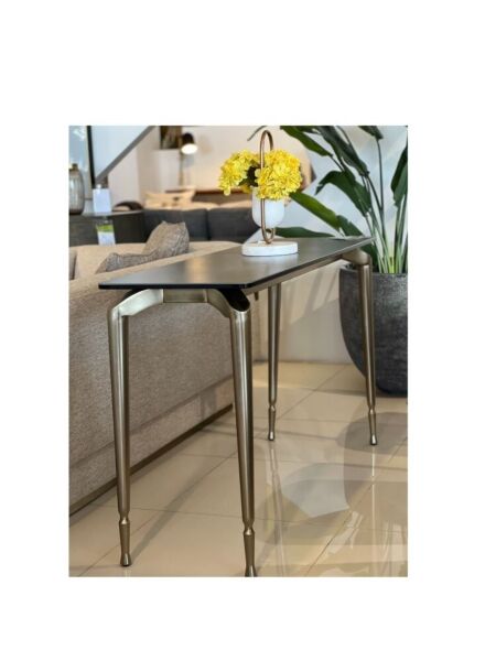 كونسول تور بسطح أملس - رمادي وذهبي