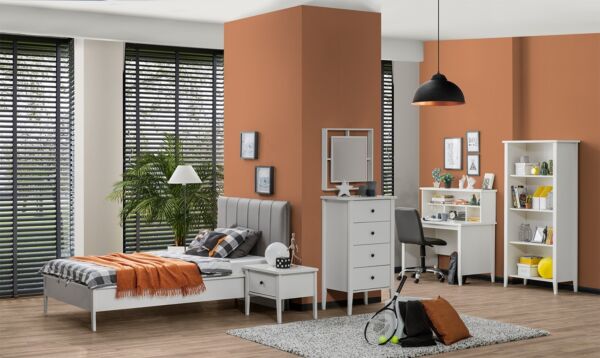 طاولة تزيين دايون مع مرآة - أبيض