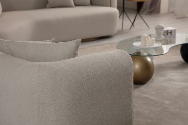 كنب ثلاثي سايستا - بيج وذهبي