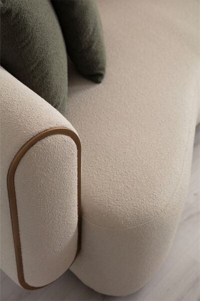 كنب رباعي سايستا - بيج وذهبي