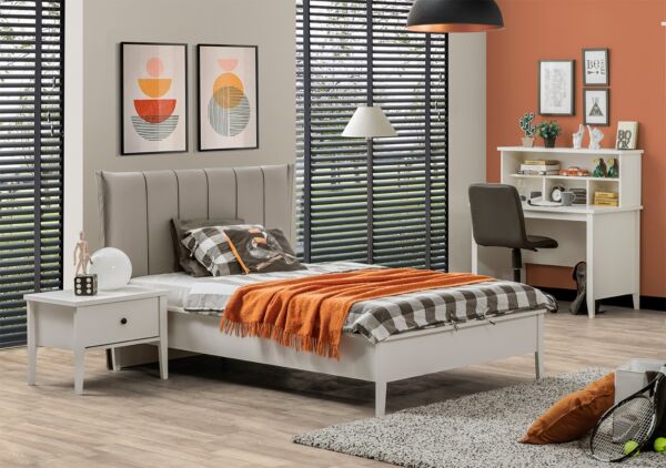 سرير مفرد دايون - أبيض