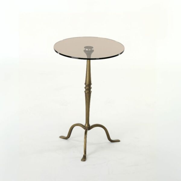 طاولة جانبية زجاج وحديد ميرا - نحاسي معتق