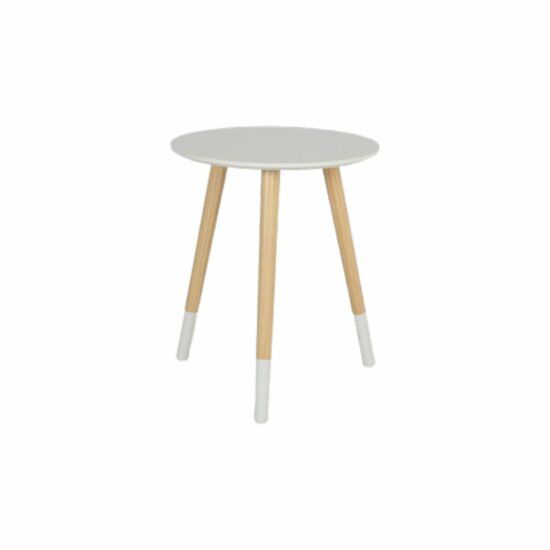 طاولة جانبية بمران - ابيض وبيج