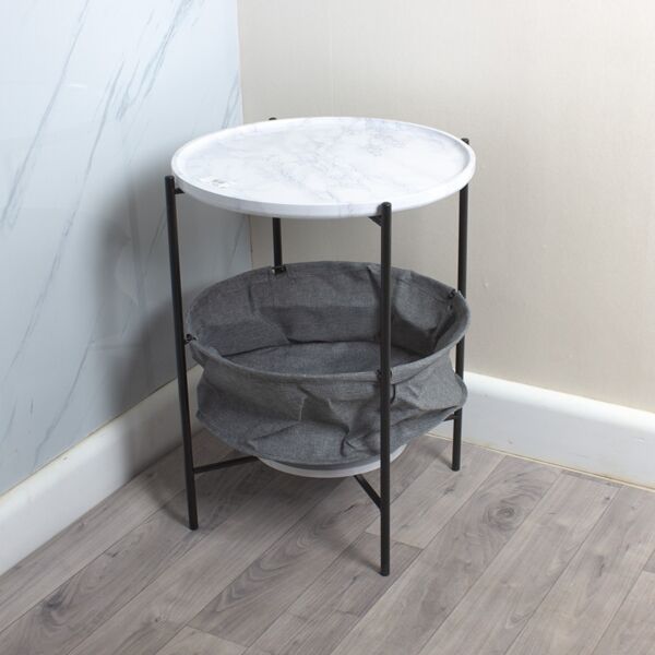 طاولة جانبية كورن - ابيض واسود