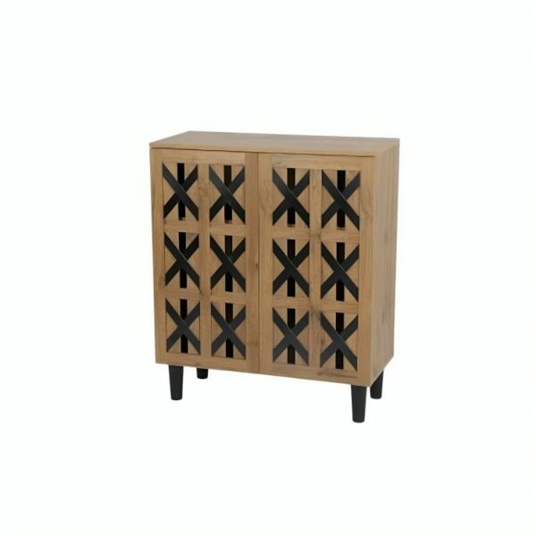 خزانة احذية بابين بينار 80x95 سم - بني واسود