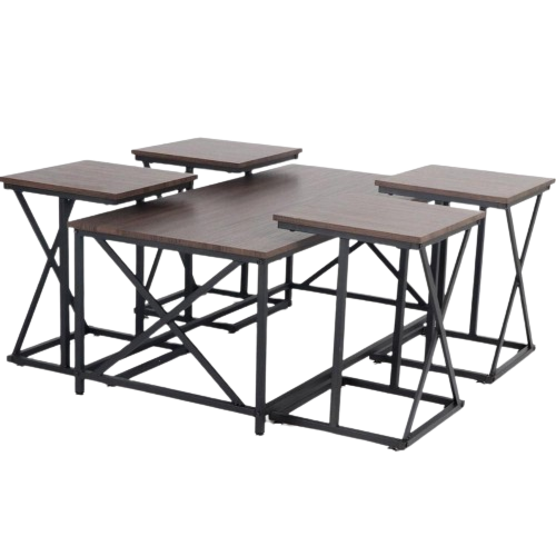 طقم طاولات لورا - اسود وبني غامق