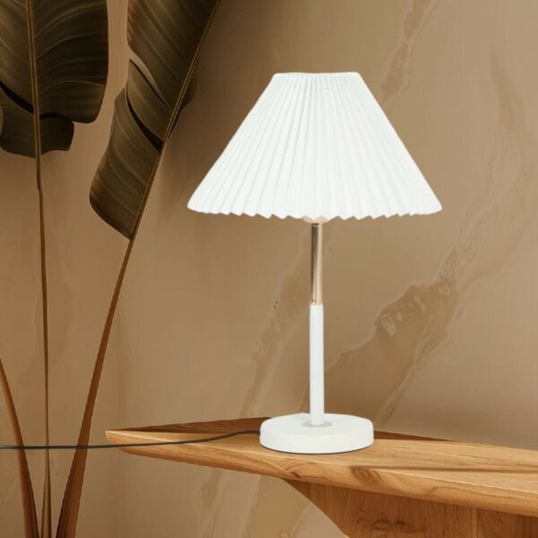 ابجورة طاولة معدني مورينال - ابيض وذهبي