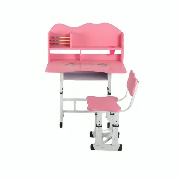 مكتب دراسي للاطفال مع كرسي جيني - وردي