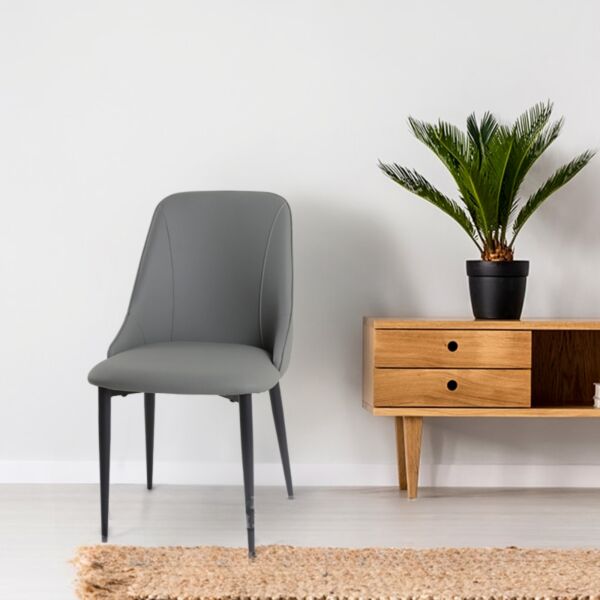 كرسي طعام فيلدا - رمادي