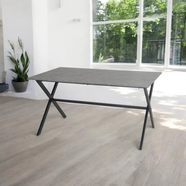 طاولة طعام 4 أشخاص سمبلز - رمادي واسود