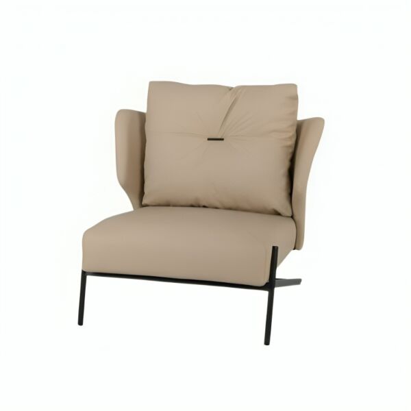كرسي مفرد بدون ذراعين لوسينا - بيج واسود