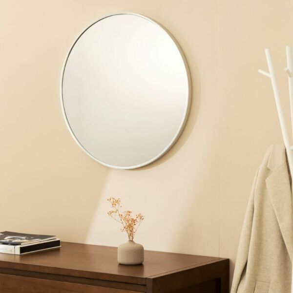  مرآة جدارية دائرية نارس - فضي