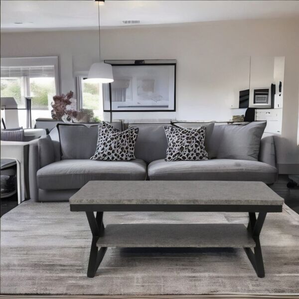 طاولة قهوة روكي - رمادي و اسود