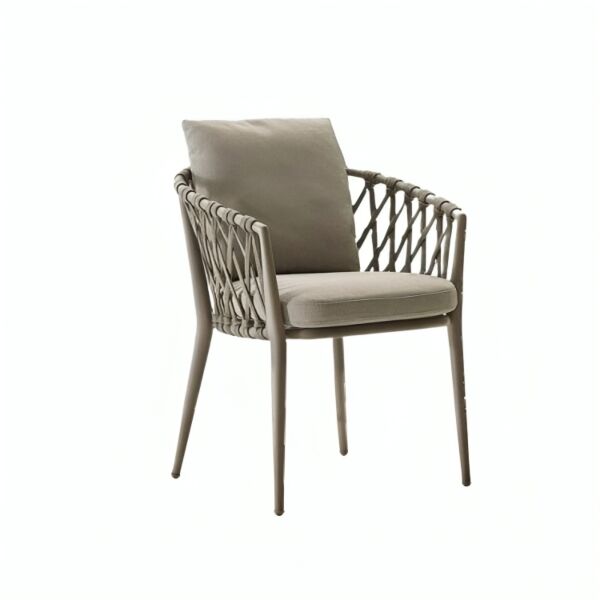 كرسي طعام مودرن بانسل - رمادي