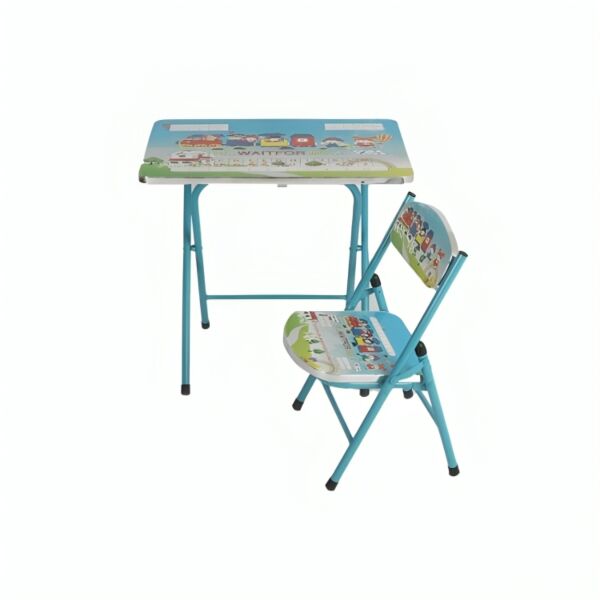 مكتب دراسي للاطفال مع كرسي كنقرو - ازرق