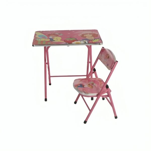 مكتب دراسي للاطفال مع كرسي كنقرو - وردي