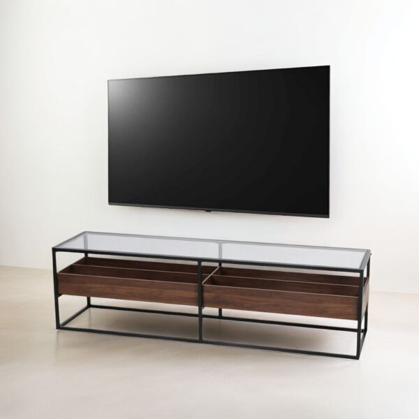 طاولة تلفزيون سوسال 160 سم - بني وأسود