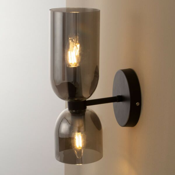 إضاءة جدارية مودرن راقي لمبتين أسود